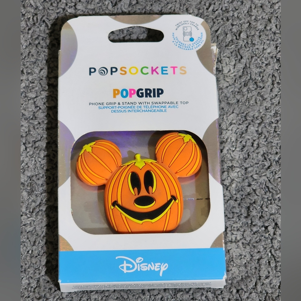 PopSocket Popgrip Disney Mickey Pumpkin Collectible Halloween Jack o Lantern NEW